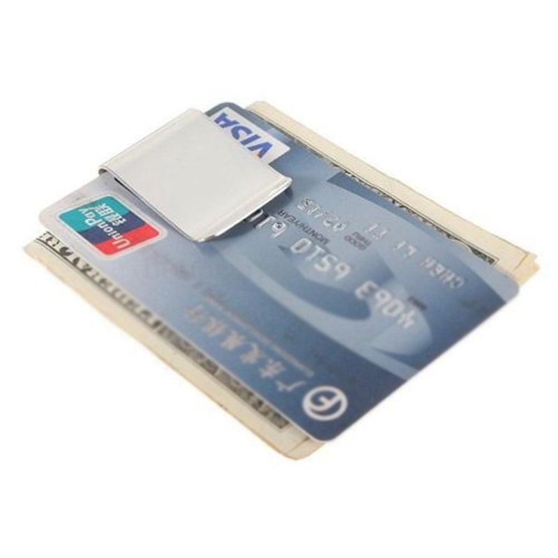 yueton Pack of 3 Brushed Stainless Steel Slim Money Clip Credit Card Cash Holder - Men's Fashion Travel Accessory - Image 5